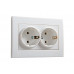 Розетка двойная с заземлением LEZARD Rain белый