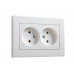 Розетка двойная без заземления LEZARD Rain белый