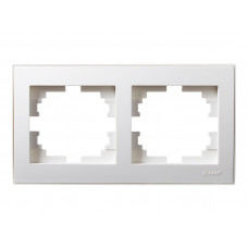 Рамка для розеток / выключателей 2-ая горизонтальная LEZARD Rain белый