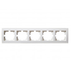 Рамка для розеток / выключателей 5-ая горизонтальная LEZARD Rain белый