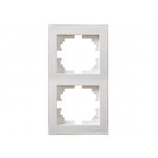 Рамка для розеток / выключателей 2-ая вертикальная LEZARD Rain белый
