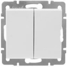 Выключатель двойной LEZARD Rain белый