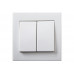 Выключатель двойной LEZARD Rain белый