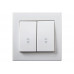Выключатель двойной проходной LEZARD Rain белый