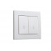 Выключатель двойной проходной LEZARD Rain белый