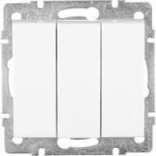 Выключатель тройной LEZARD Rain белый