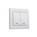 Выключатель двойной с подсветкой LEZARD Rain белый