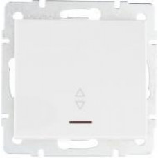 Выключатель проходной с подсветкой LEZARD Rain белый (без рамки)