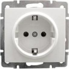Розетка с заземлением LEZARD Rain белый (без рамки)