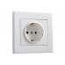 Розетка с заземлением LEZARD Rain белый (без рамки)