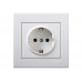 Розетка с заземлением LEZARD Rain белый (без рамки)