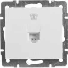 Розетка телефонная евро LEZARD Rain белый (без рамки)