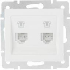 Розетка телефонна подвійна євро LEZARD Rain білий