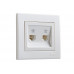 Розетка телефонна подвійна євро LEZARD Rain білий