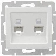 Розетка компьютерная двойная LEZARD Rain белый (без рамки)