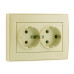 Розетка двойная с заземлением LEZARD Rain крем