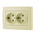 Розетка двойная с заземлением LEZARD Rain крем