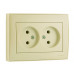 Розетка двойная без заземлением LEZARD Rain крем