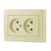 Розетка двойная без заземлением LEZARD Rain крем