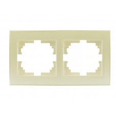 Рамка для розеток / выключателей 2-ая горизонтальная LEZARD Rain крем