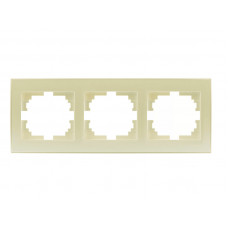 Рамка для розеток / выключателей 3-ая горизонтальная LEZARD Rain крем