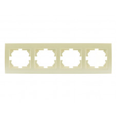 Рамка для розеток / выключателей 4-ая горизонтальная LEZARD Rain крем