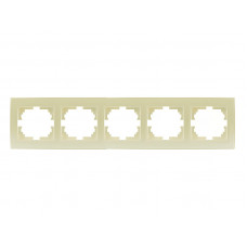 Рамка для розеток / выключателей 5-ая горизонтальная LEZARD Rain крем