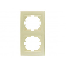 Рамка для розеток / выключателей 2-ая вертикальная LEZARD Rain крем