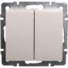 Выключатель двойной LEZARD Rain крем