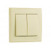 Выключатель двойной LEZARD Rain крем