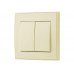 Выключатель двойной LEZARD Rain крем