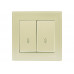 Выключатель двойной проходной LEZARD Rain крем