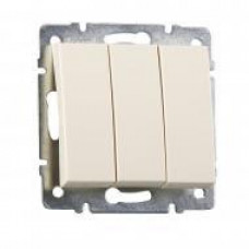 Выключатель тройной LEZARD Rain крем