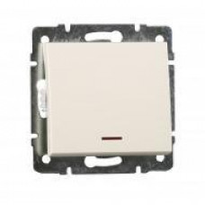 Выключатель с подсветкой LEZARD Rain крем (без рамки)