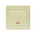 Выключатель с подсветкой LEZARD Rain крем (без рамки)