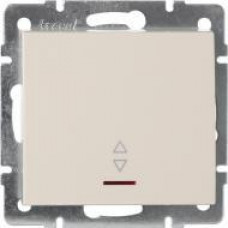 Выключатель проходной с подсветкой LEZARD Rain крем (без рамки)