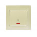 Выключатель проходной с подсветкой LEZARD Rain крем (без рамки)