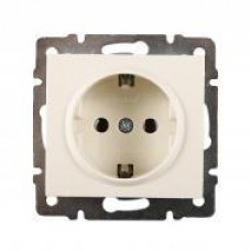 Розетка с заземлением LEZARD Rain крем (без рамки)