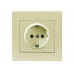 Розетка с заземлением LEZARD Rain крем (без рамки)