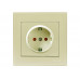 Розетка с защитой от детей LEZARD Rain крем (без рамки)