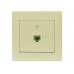 Розетка телефонная евро LEZARD Rain крем (без рамки)