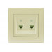 Розетка телефонная двойная евро LEZARD Rain крем
