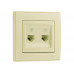 Розетка телефонная двойная евро LEZARD Rain крем