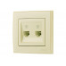 Розетка телефонная двойная евро LEZARD Rain крем