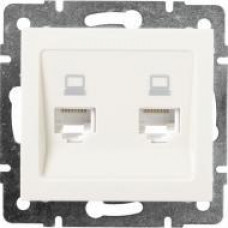 Розетка компьютерная двойная LEZARD Rain крем