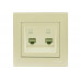 Розетка компьютерная двойная LEZARD Rain крем