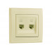 Розетка компьютерная двойная LEZARD Rain крем