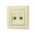 Розетка компьютерная двойная LEZARD Rain крем