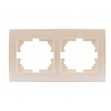 Рамка 2-ая горизонтальная LEZARD Rain жемчужно-белый перламутр