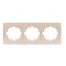 Рамка 3-ая горизонтальная LEZARD Rain жемчужно-белый перламутр